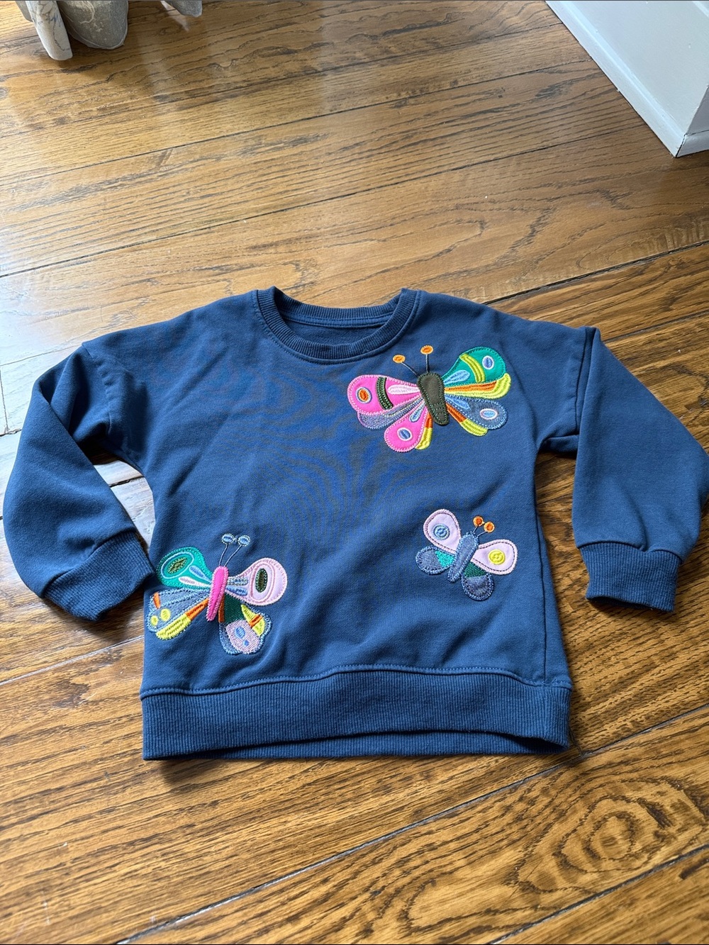 Girls' Navy Butterfly Sweatshirt - Unbranded